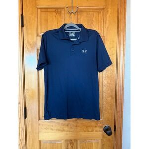 Under Armour Men's Navy Blue Heatgear Loose Fit Polo Shirt Size Medium
